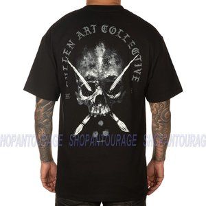 4XL,5XL: Sullen Tribulation SCM3569 Short Sleeve Tattoo Skull T-shirt for Men